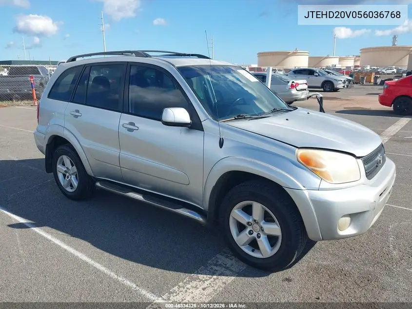 TOYOTA RAV 4 2005, VIN JTEHD20V056036768