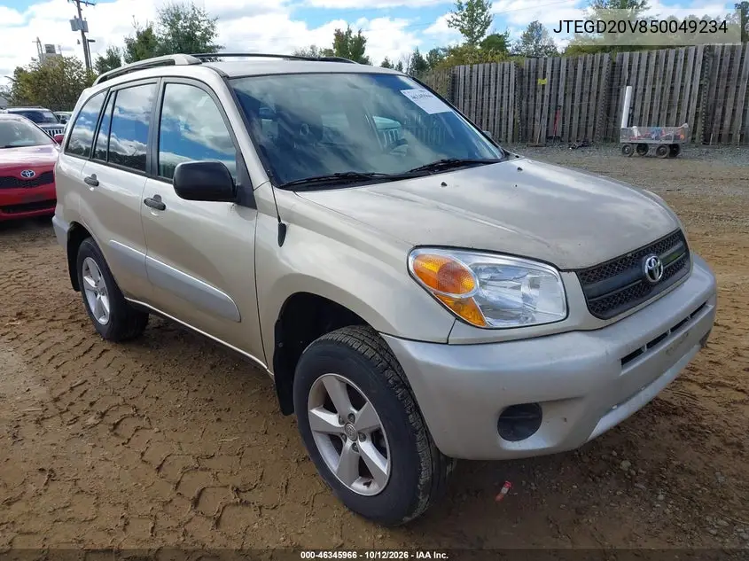 TOYOTA RAV 4 2005, VIN JTEGD20V850049234