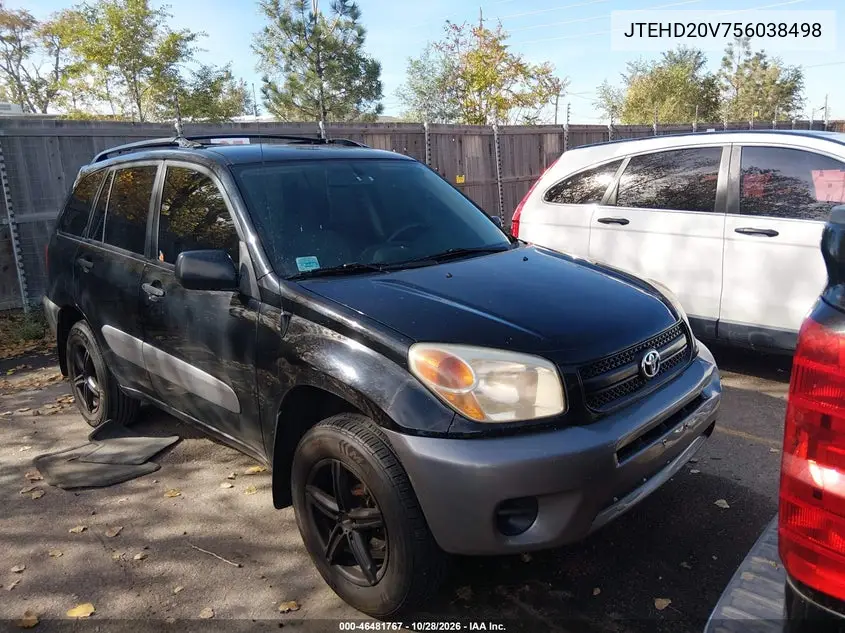 TOYOTA RAV 4 2005, VIN JTEHD20V756038498