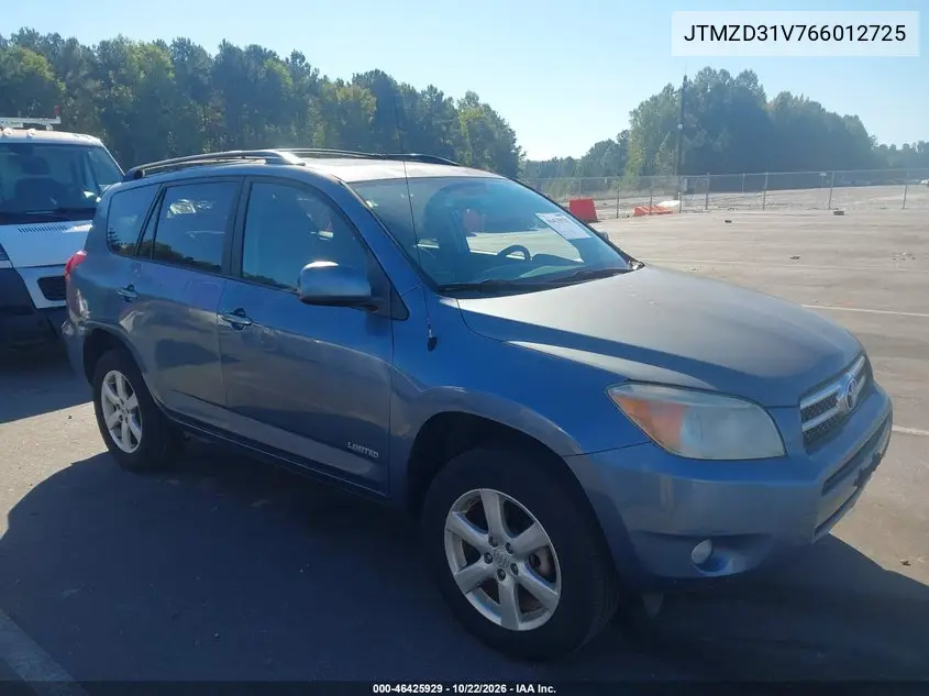 TOYOTA RAV 4 2006, VIN JTMZD31V766012725