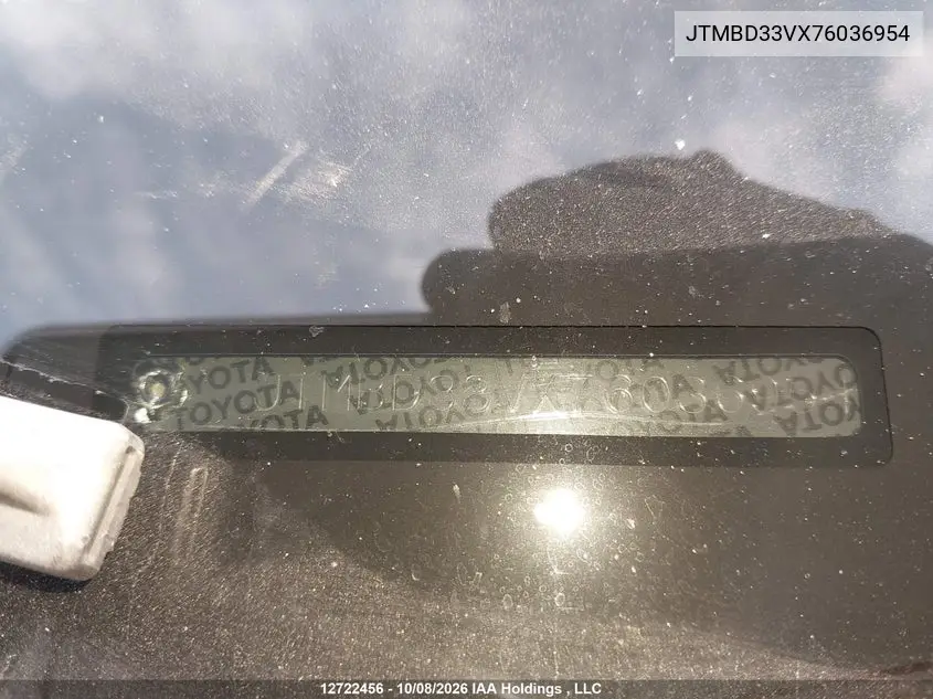 2007 TOYOTA RAV 4 VIN JTMBD33VX76036954 — фото 20