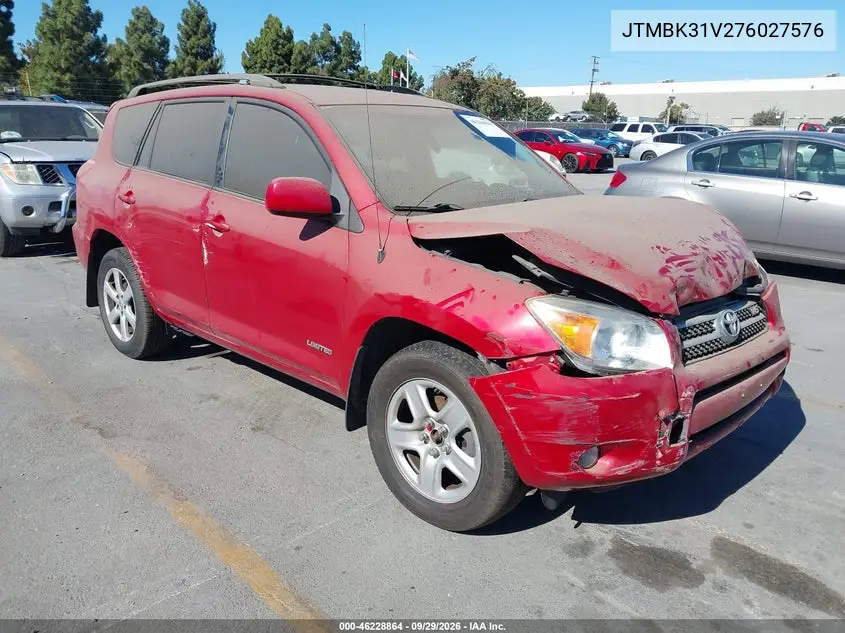 TOYOTA RAV 4 2007, VIN JTMBK31V276027576