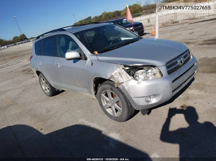 TOYOTA RAV 4 2007, VIN JTMBK34V775027655