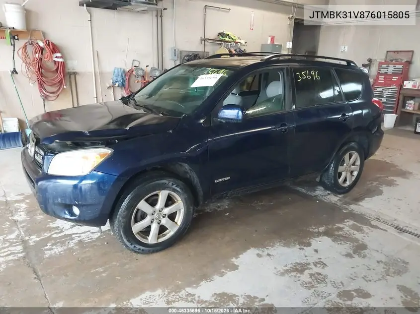 2007 TOYOTA RAV 4 VIN JTMBK31V876015805 — фото 2