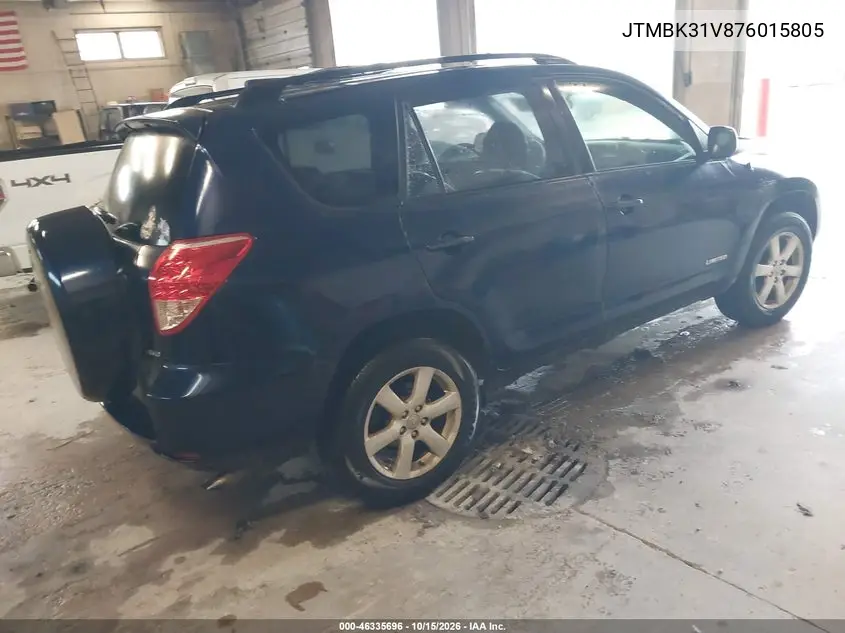 2007 TOYOTA RAV 4 VIN JTMBK31V876015805 — фото 4