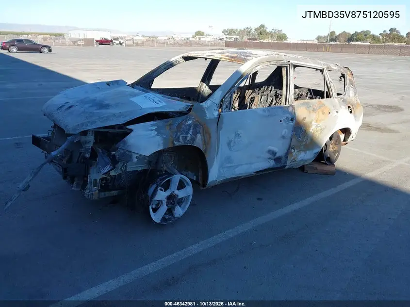 2007 TOYOTA RAV 4 VIN JTMBD35V875120595 — фото 2