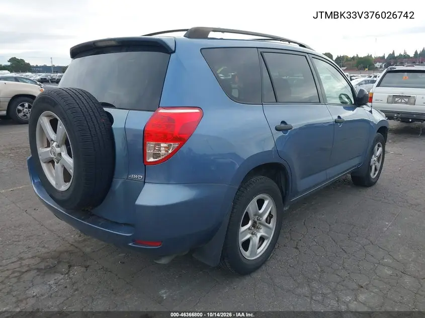 2007 TOYOTA RAV 4 VIN JTMBK33V376026742 — фото 4