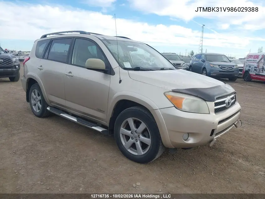 TOYOTA RAV 4 2008, VIN JTMBK31V986029388