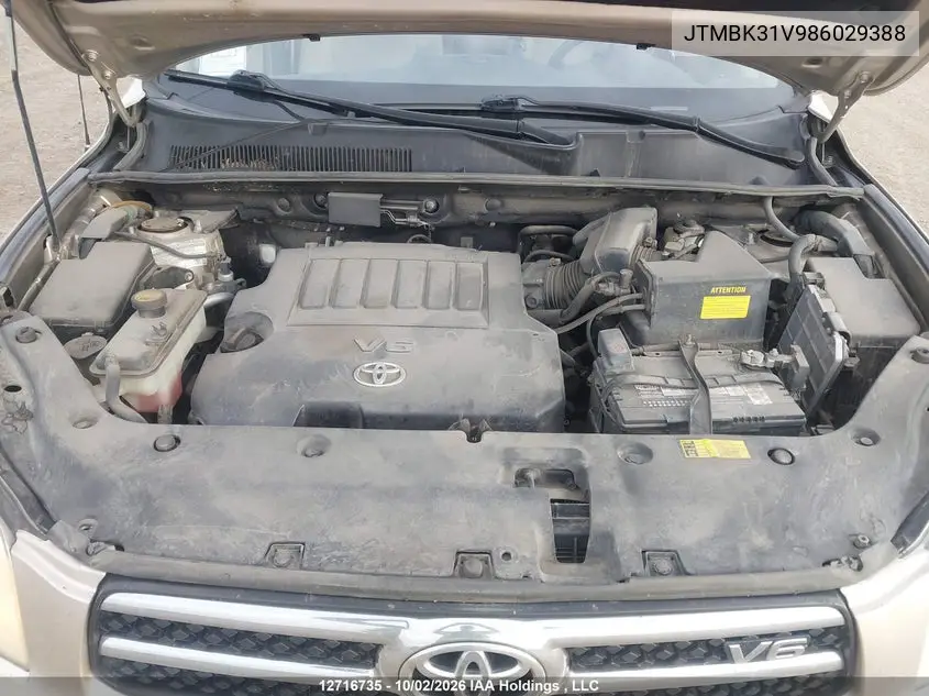 2008 TOYOTA RAV 4 VIN JTMBK31V986029388 — фото 10