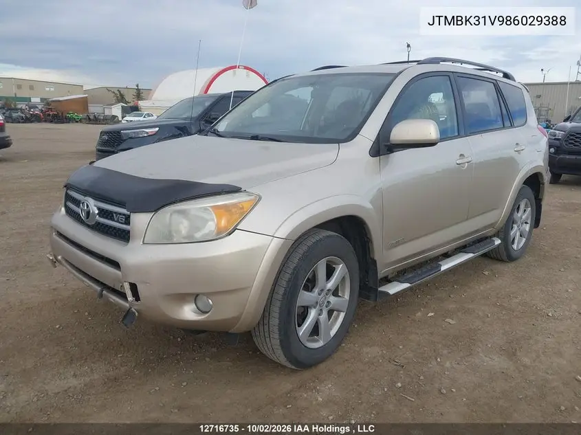 2008 TOYOTA RAV 4 VIN JTMBK31V986029388 — фото 2