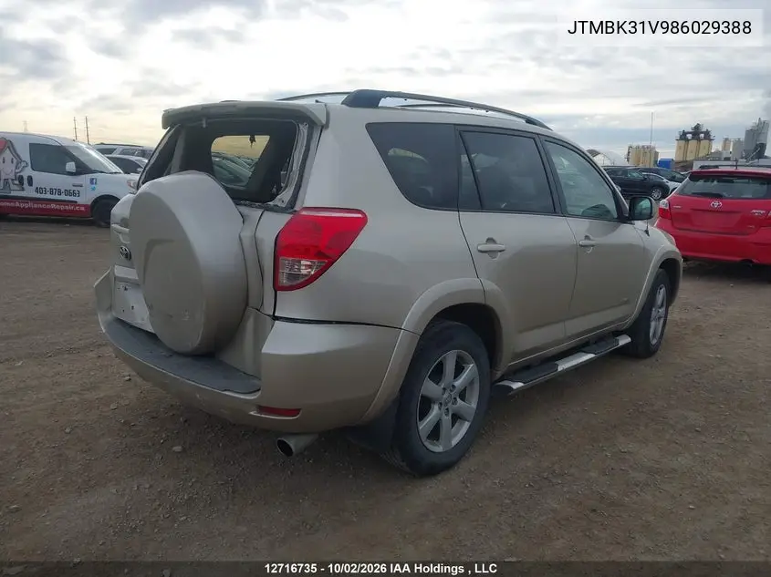 2008 TOYOTA RAV 4 VIN JTMBK31V986029388 — фото 4