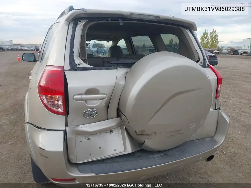 2008 TOYOTA RAV 4 VIN JTMBK31V986029388 — фото 6