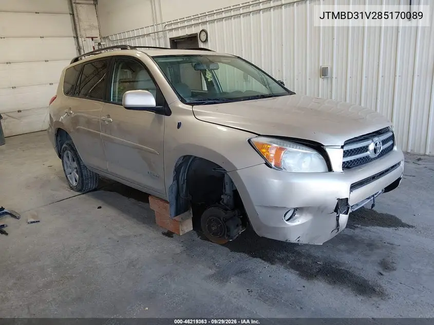 TOYOTA RAV 4 2008, VIN JTMBD31V285170089