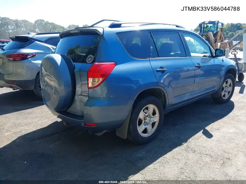 2008 TOYOTA RAV 4 VIN JTMBK33V586044788 — фото 4