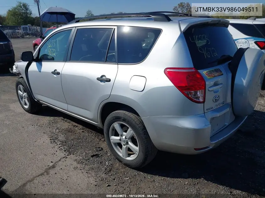 2008 TOYOTA RAV 4 VIN JTMBK33V986049511 — фото 3
