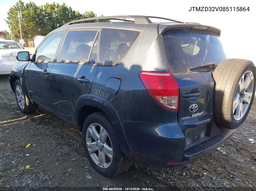 2008 TOYOTA RAV 4 VIN JTMZD32V085115864 — фото 3