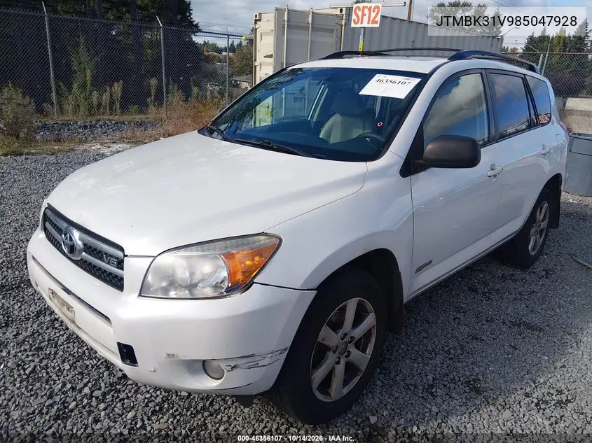 2008 TOYOTA RAV 4 VIN JTMBK31V985047928 — фото 2