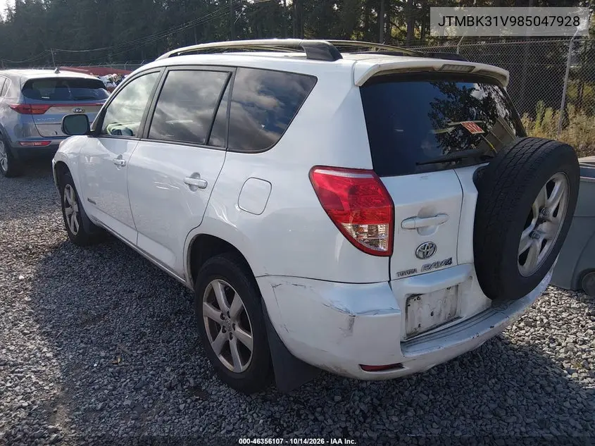 2008 TOYOTA RAV 4 VIN JTMBK31V985047928 — фото 3