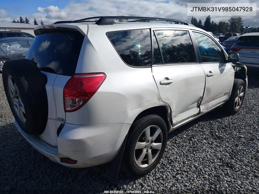 2008 TOYOTA RAV 4 VIN JTMBK31V985047928 — фото 4