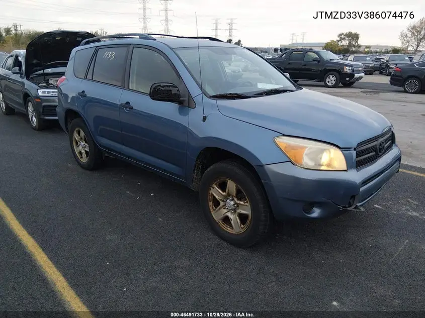 TOYOTA RAV 4 2008, VIN JTMZD33V386074476