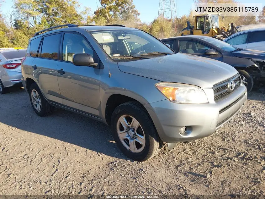 TOYOTA RAV 4 2008, VIN JTMZD33V385115789