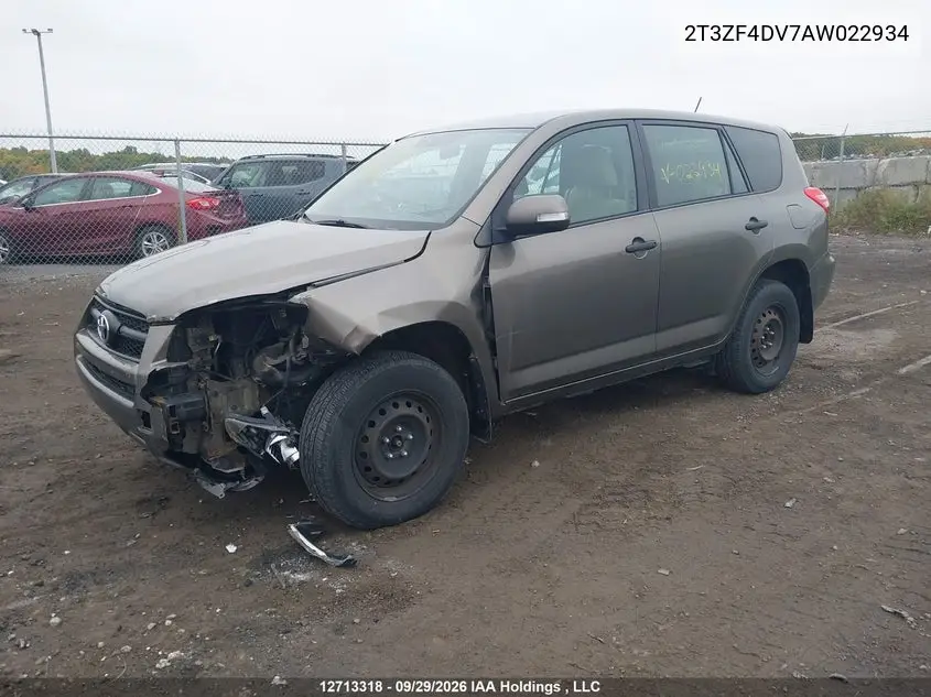 2010 TOYOTA RAV 4 VIN 2T3ZF4DV7AW022934 — фото 2