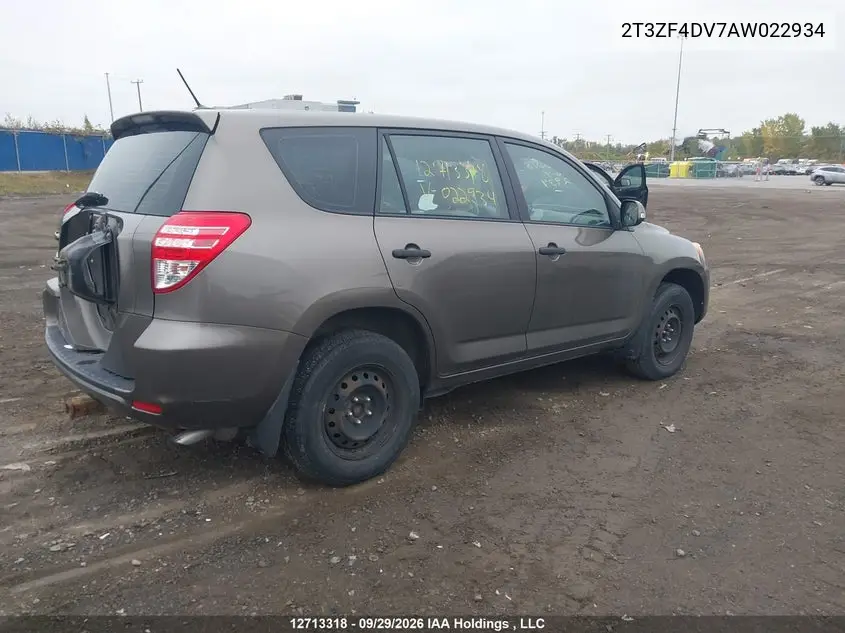 2010 TOYOTA RAV 4 VIN 2T3ZF4DV7AW022934 — фото 4