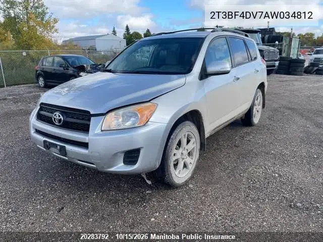 TOYOTA RAV 4 2010, VIN 2T3BF4DV7AW034812