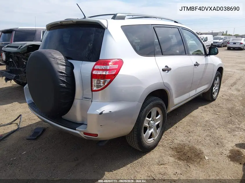 2010 TOYOTA RAV 4 VIN JTMBF4DVXAD038690 — фото 4