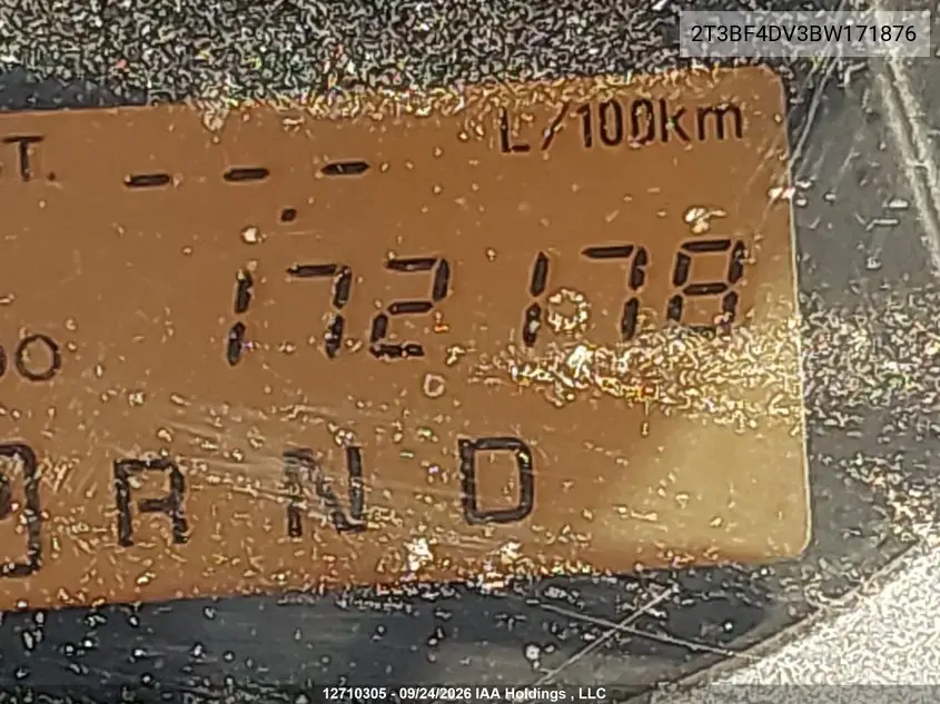 2011 TOYOTA RAV 4 VIN 2T3BF4DV3BW171876 — фото 15