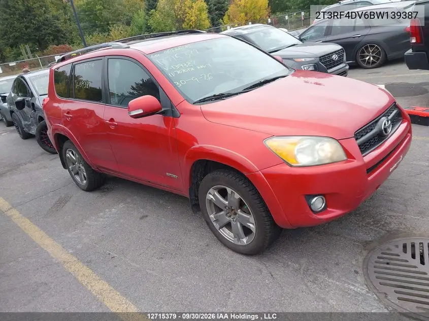TOYOTA RAV 4 2011, VIN 2T3RF4DV6BW139387