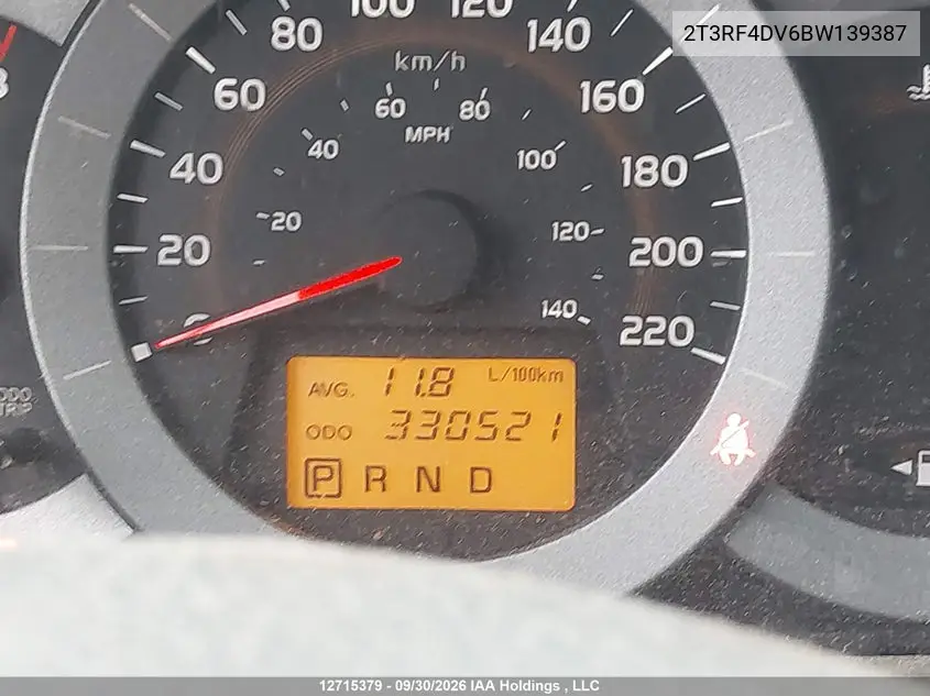 2011 TOYOTA RAV 4 VIN 2T3RF4DV6BW139387 — фото 15