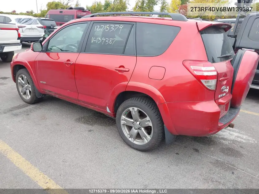 2011 TOYOTA RAV 4 VIN 2T3RF4DV6BW139387 — фото 3