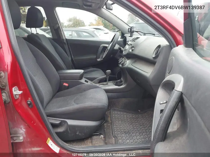2011 TOYOTA RAV 4 VIN 2T3RF4DV6BW139387 — фото 5