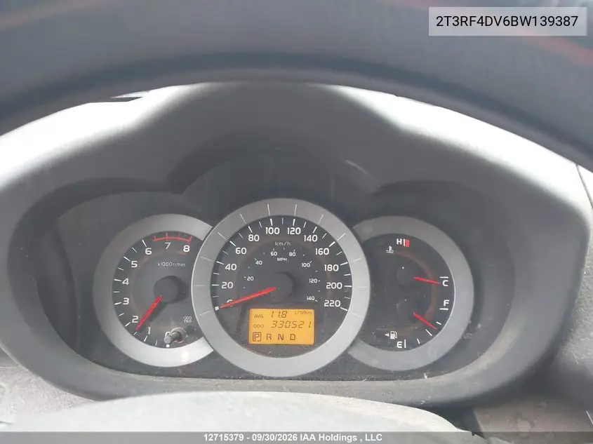 2011 TOYOTA RAV 4 VIN 2T3RF4DV6BW139387 — фото 7