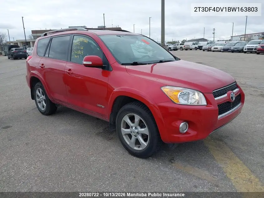 TOYOTA RAV 4 2011, VIN 2T3DF4DV1BW163803