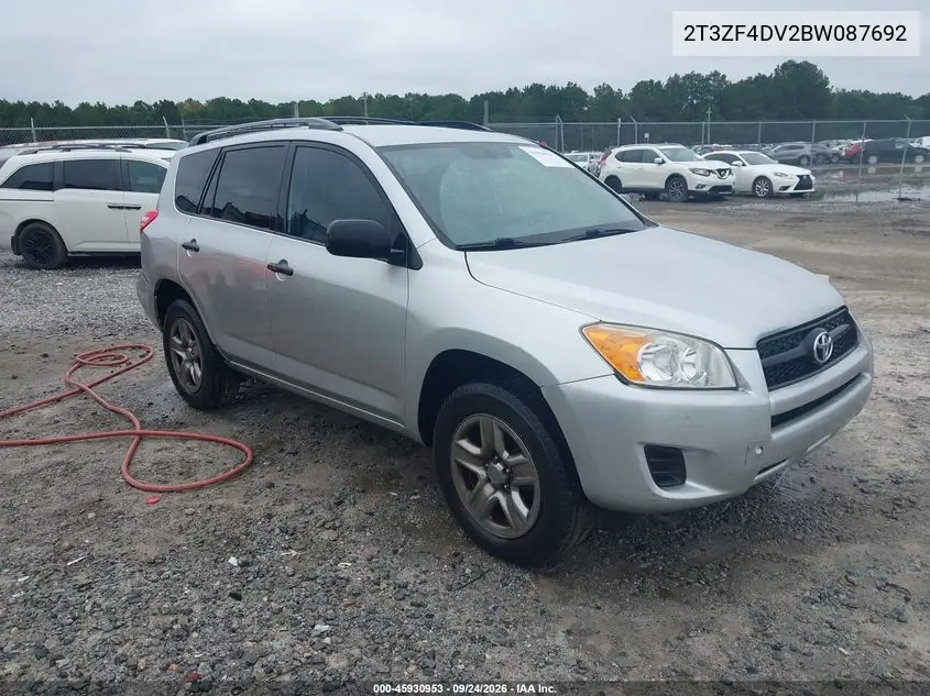 TOYOTA RAV 4 2011, VIN 2T3ZF4DV2BW087692