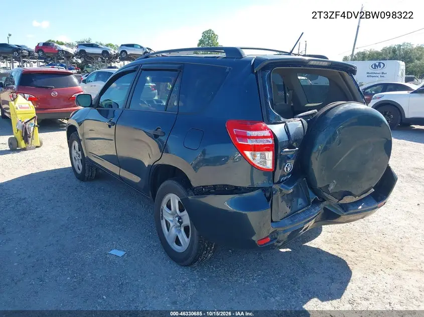 2011 TOYOTA RAV 4 VIN 2T3ZF4DV2BW098322 — фото 3