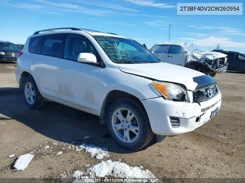 TOYOTA RAV 4 2012, VIN 2T3BF4DV2CW260954
