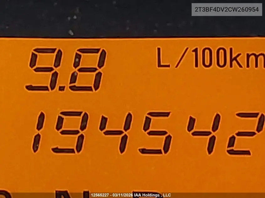 2012 TOYOTA RAV 4 VIN 2T3BF4DV2CW260954 — фото 15