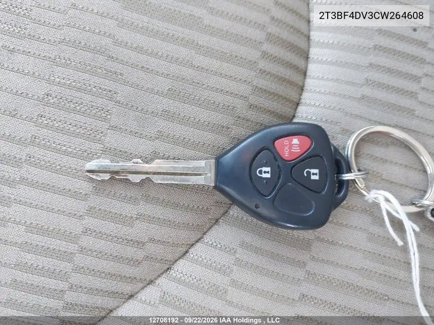 2012 TOYOTA RAV 4 VIN 2T3BF4DV3CW264608 — фото 11
