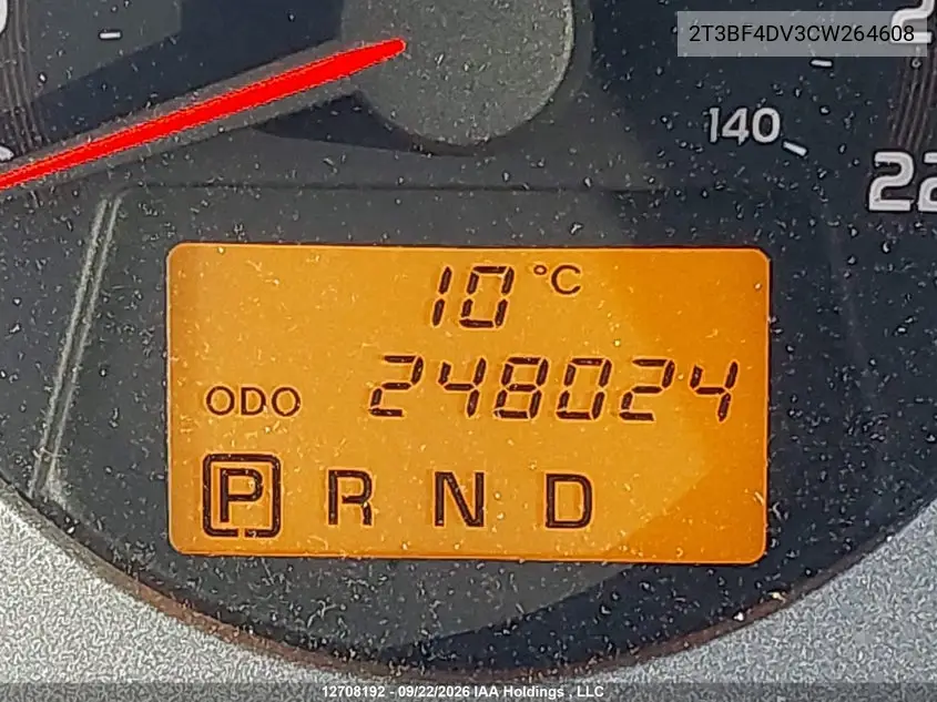 2012 TOYOTA RAV 4 VIN 2T3BF4DV3CW264608 — фото 15