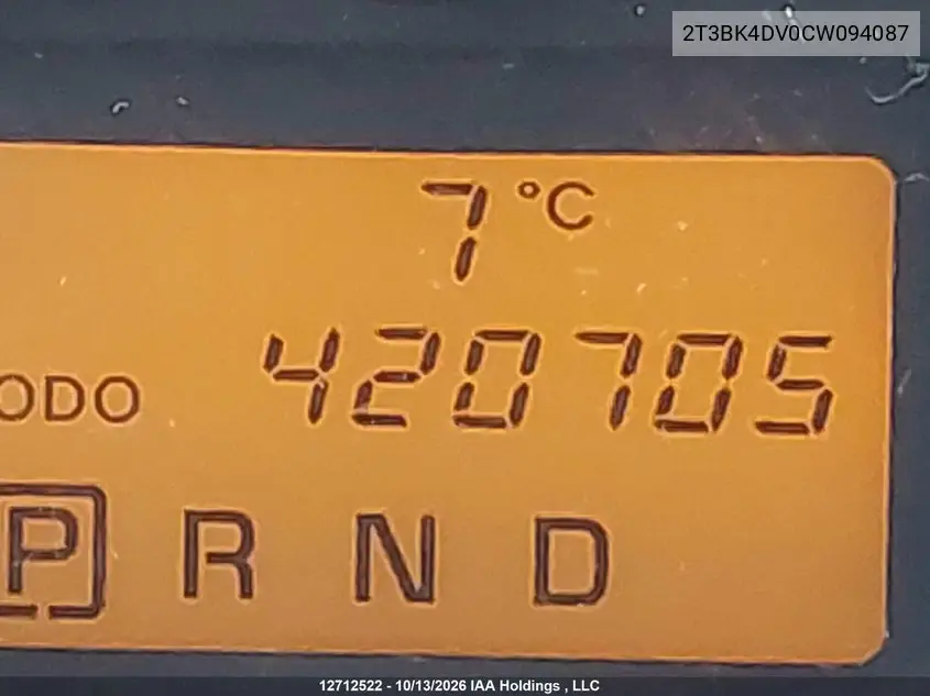 2012 TOYOTA RAV 4 VIN 2T3BK4DV0CW094087 — фото 15