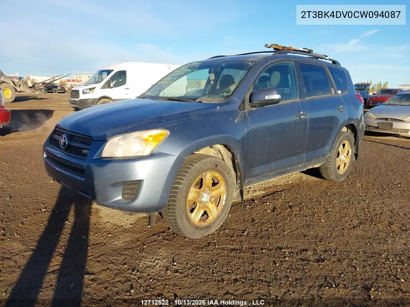 2012 TOYOTA RAV 4 VIN 2T3BK4DV0CW094087 — фото 2