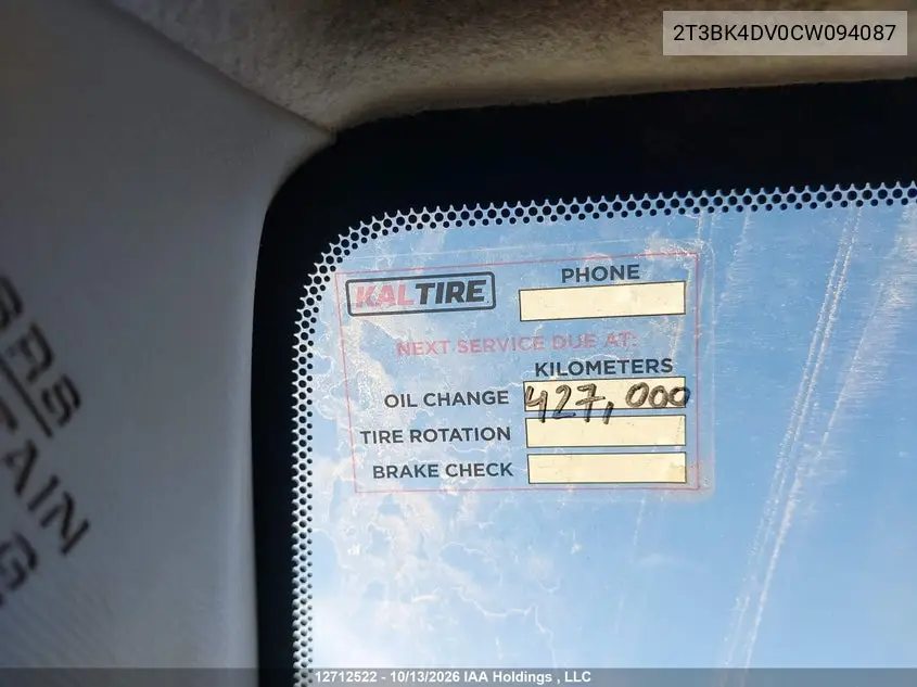 2012 TOYOTA RAV 4 VIN 2T3BK4DV0CW094087 — фото 21