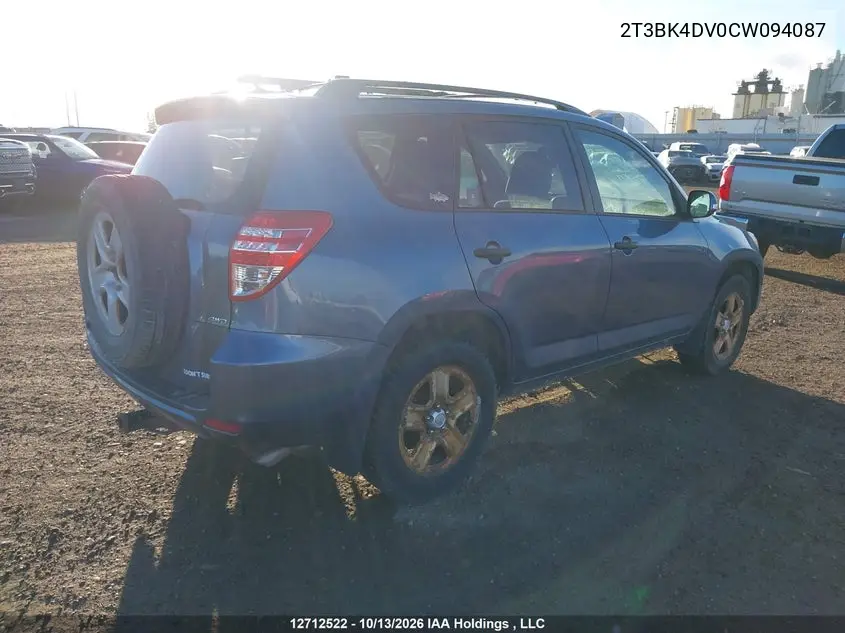 2012 TOYOTA RAV 4 VIN 2T3BK4DV0CW094087 — фото 4
