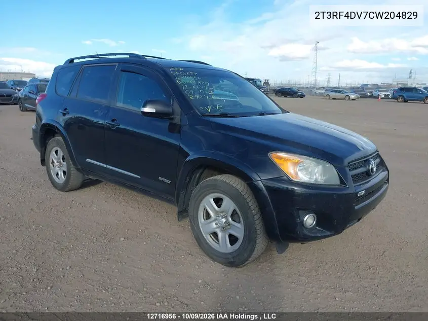 TOYOTA RAV 4 2012, VIN 2T3RF4DV7CW204829