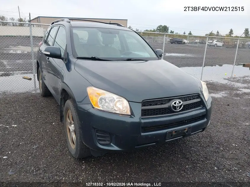 TOYOTA RAV 4 2012, VIN 2T3BF4DV0CW212515