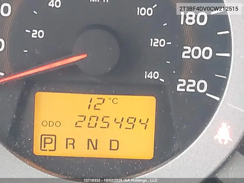 2012 TOYOTA RAV 4 VIN 2T3BF4DV0CW212515 — фото 14