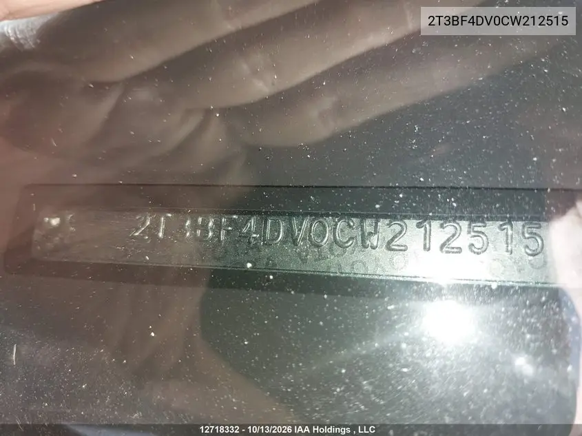 2012 TOYOTA RAV 4 VIN 2T3BF4DV0CW212515 — фото 18